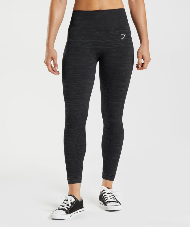 Legginsy Gymshark Adapt Marl Seamless Damskie Czarne | PL 342KNS